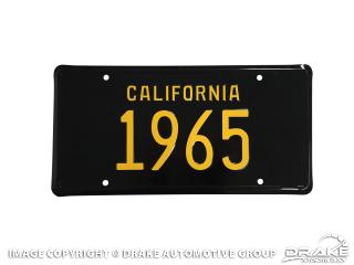 LICENCE PLATE 1965 CALIFORNIA LICENCE PLATE 1965 CALIFORNIA