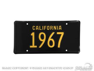 LICENCE PLATE 1967 CALIFORNIA LICENCE PLATE 1967 CALIFORNIA