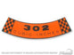 AIR CLEANER DECAL 302