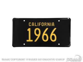 LICENCE PLATE 1966 CALIFORNIA LICENCE PLATE 1966 CALIFORNIA