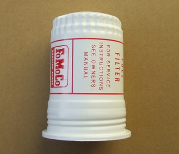 FUEL FILTER CANISTER WHITE WITH CORRECT RED LETTERING