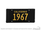 LICENCE PLATE 1967 CALIFORNIA