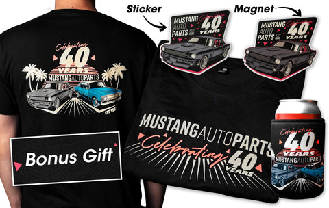 MUSTANG AUTO PARTS 40YR CELEBRATORY PACKAGE - MUSTANG SMALL