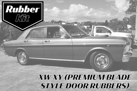 RUBBER KIT XW-XY GT/FAIRMONT (PREMIUM BLADE STYLE DOOR RUBBERS)