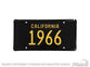 LICENCE PLATE 1966 CALIFORNIA